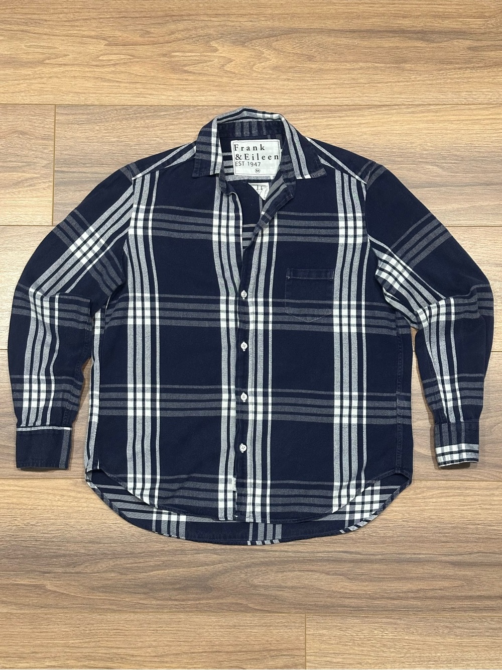 Frank & Eileen Eileen Button Down in Blue/White Plaid Size XS